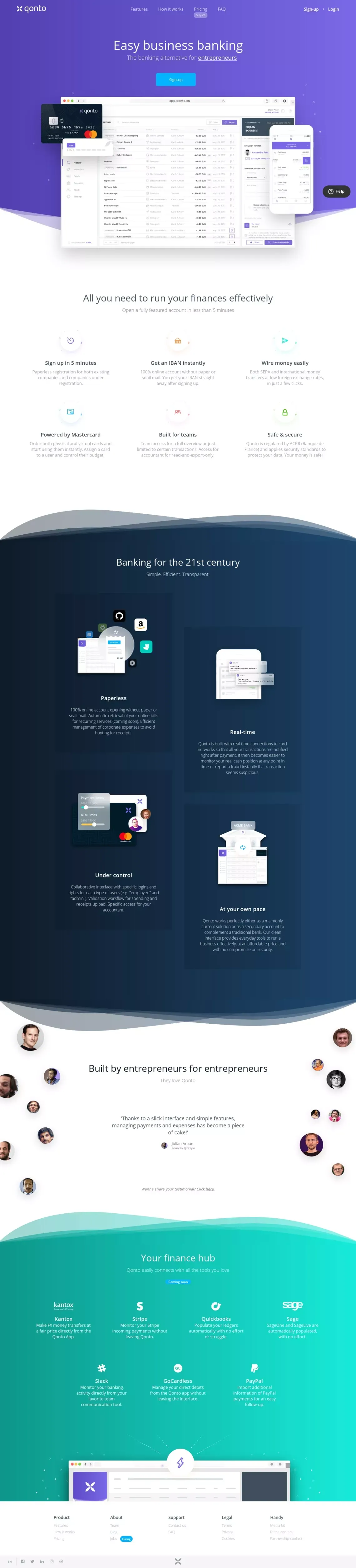 Qonto - Easy business banking - Landing design