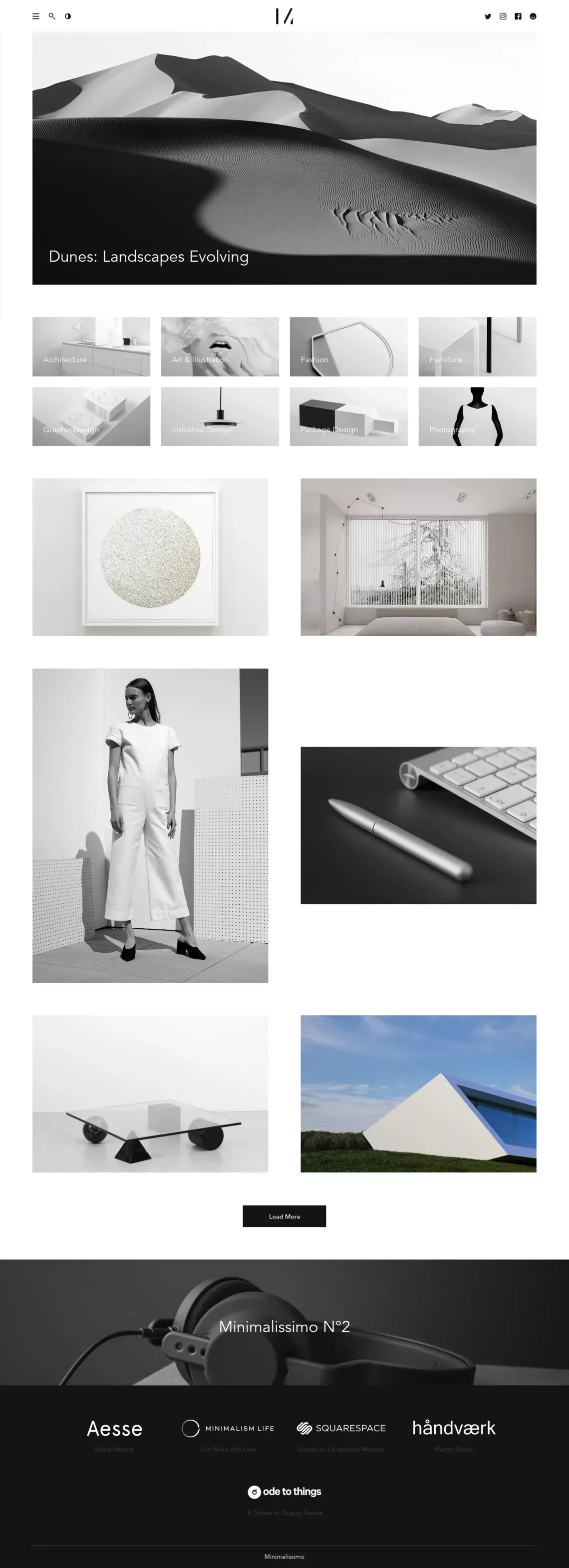 Minimalissimo – Minimalism in Design - Blog design