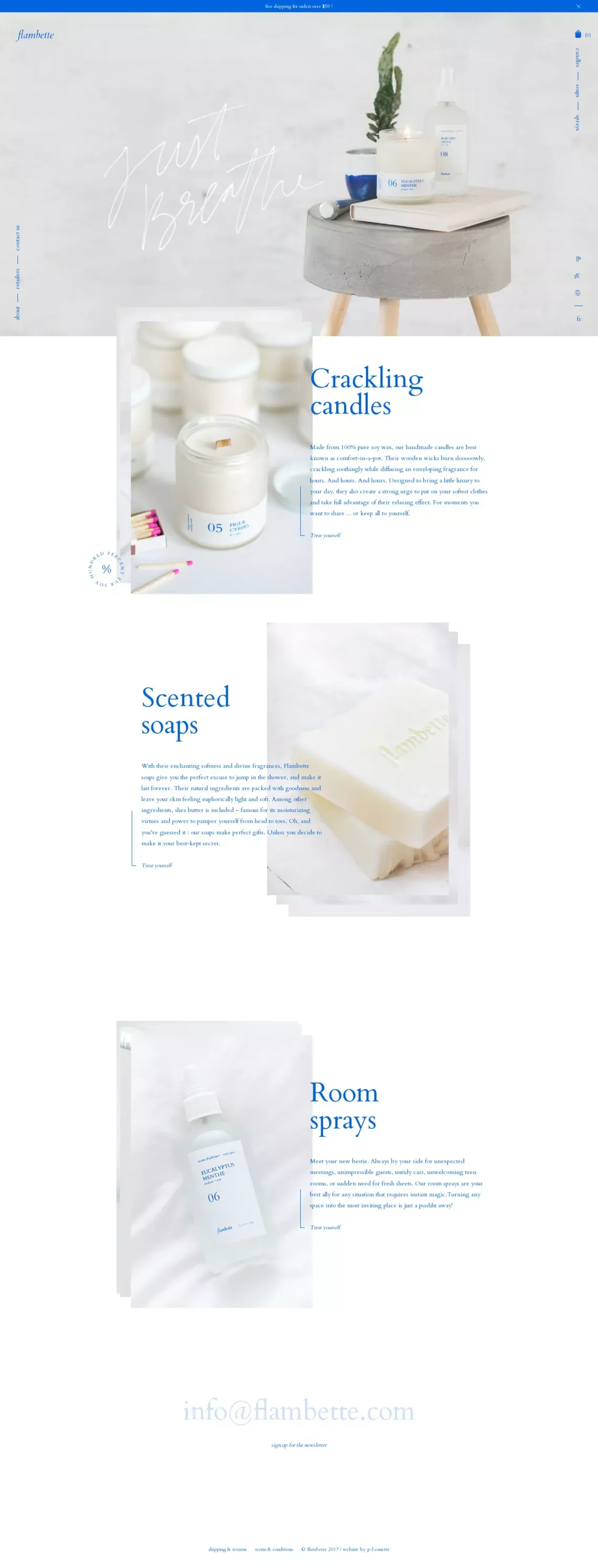 Homepage - Flambette - Ecommerce design