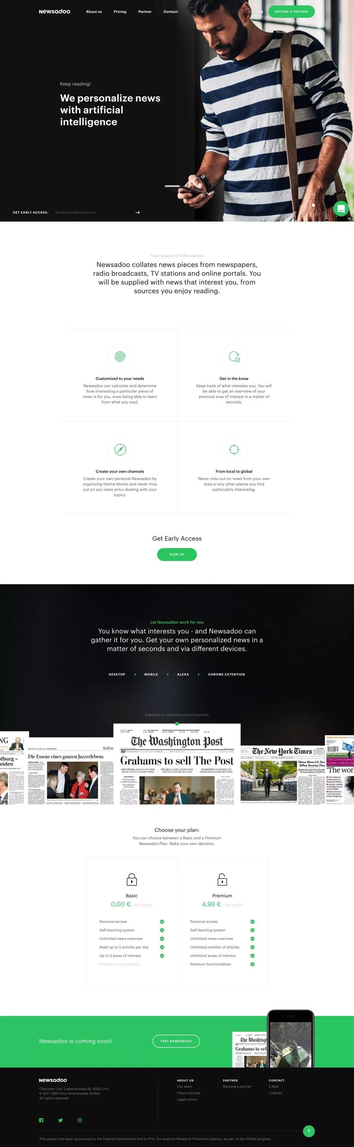 Newsadoo | Home - Landing design