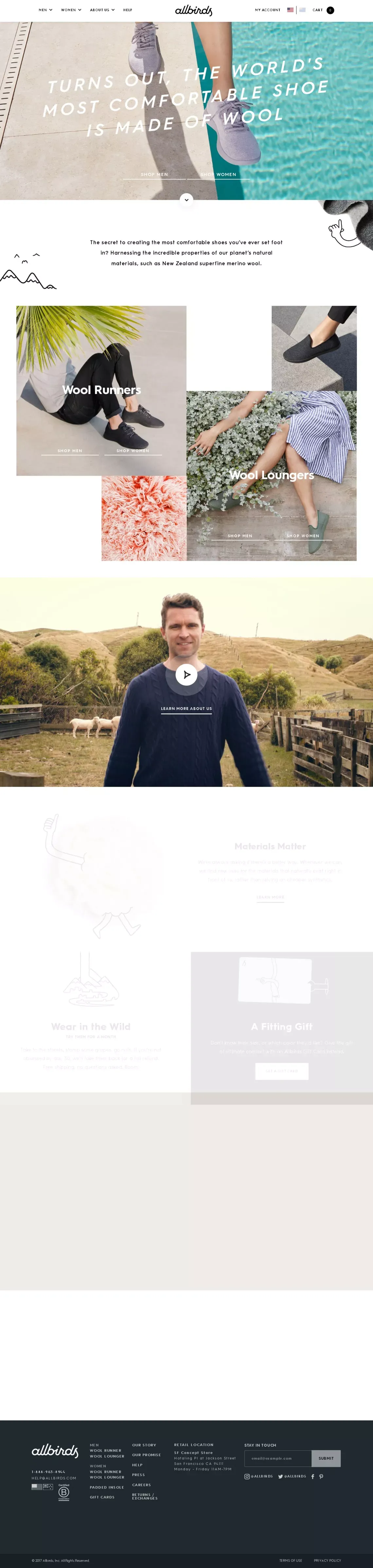 Allbirds - Ecommerce design
