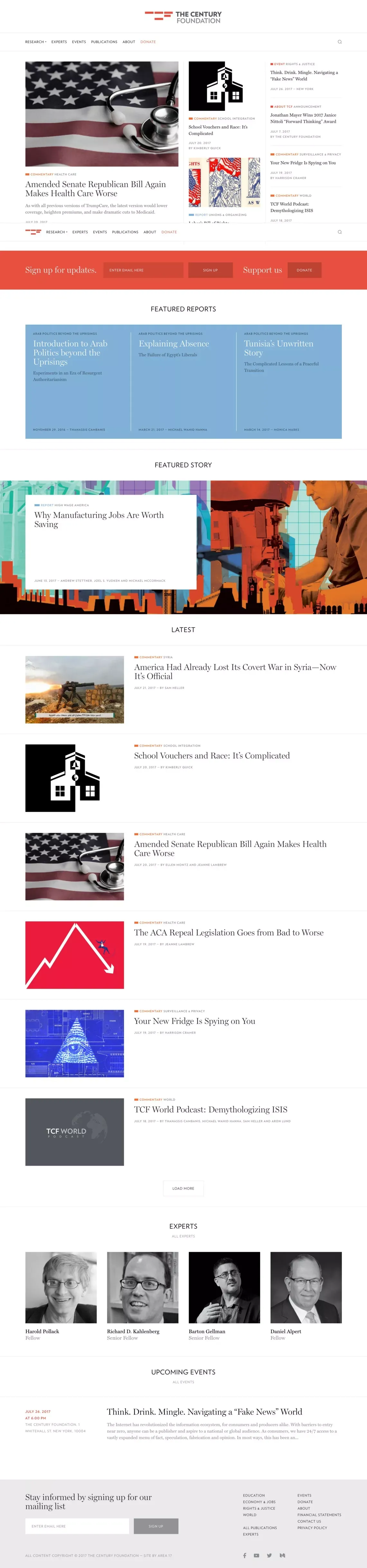 The Century Foundation | Home - Blog design