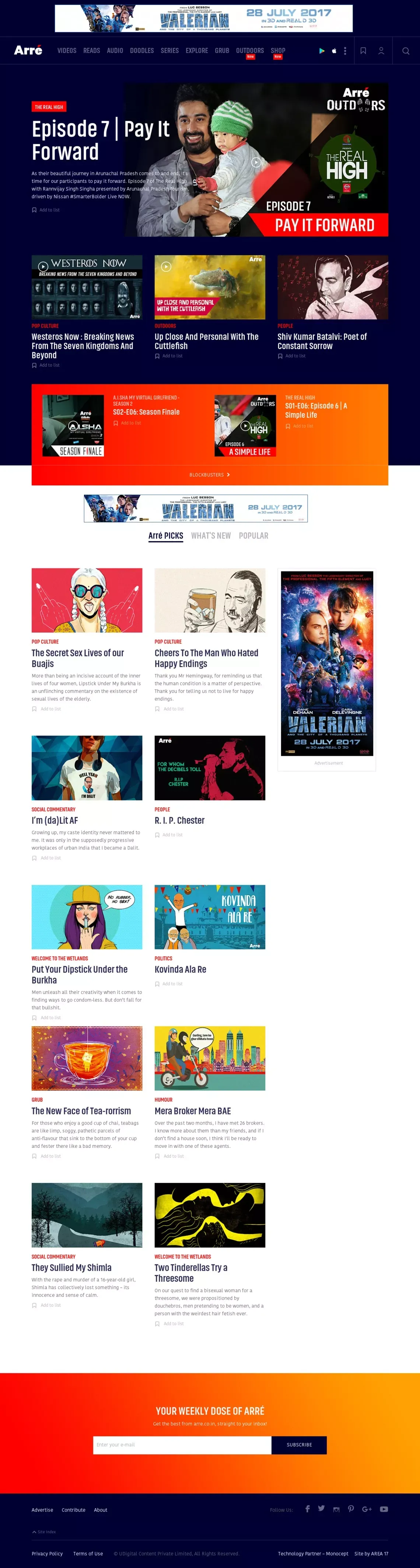 Arré Brings to You Original Web Series, Engaging Videos, Investigative Documentaries, Doodles & Podcasts - Blog design