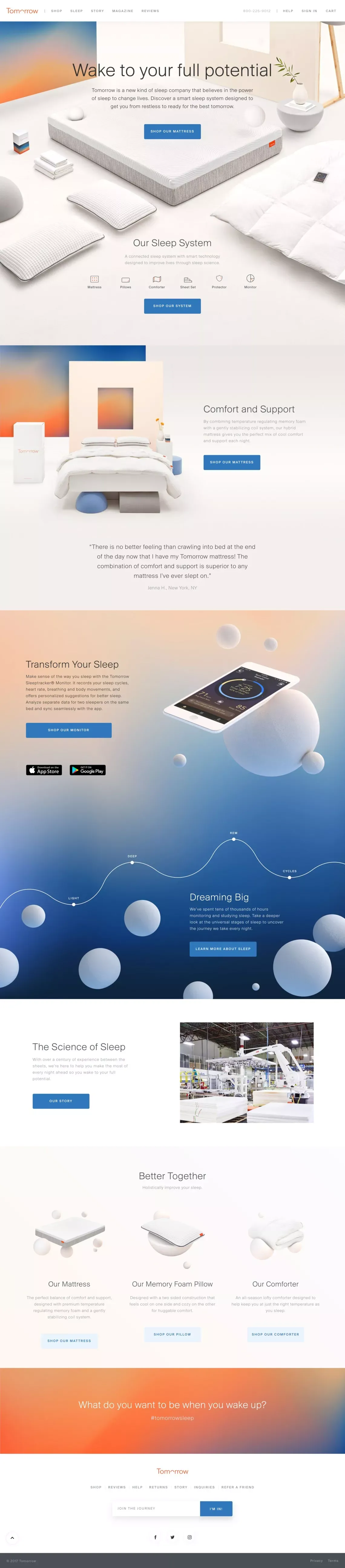 The Best Sleep System for Better Sleep | Tomorrow Sleep - Landing design