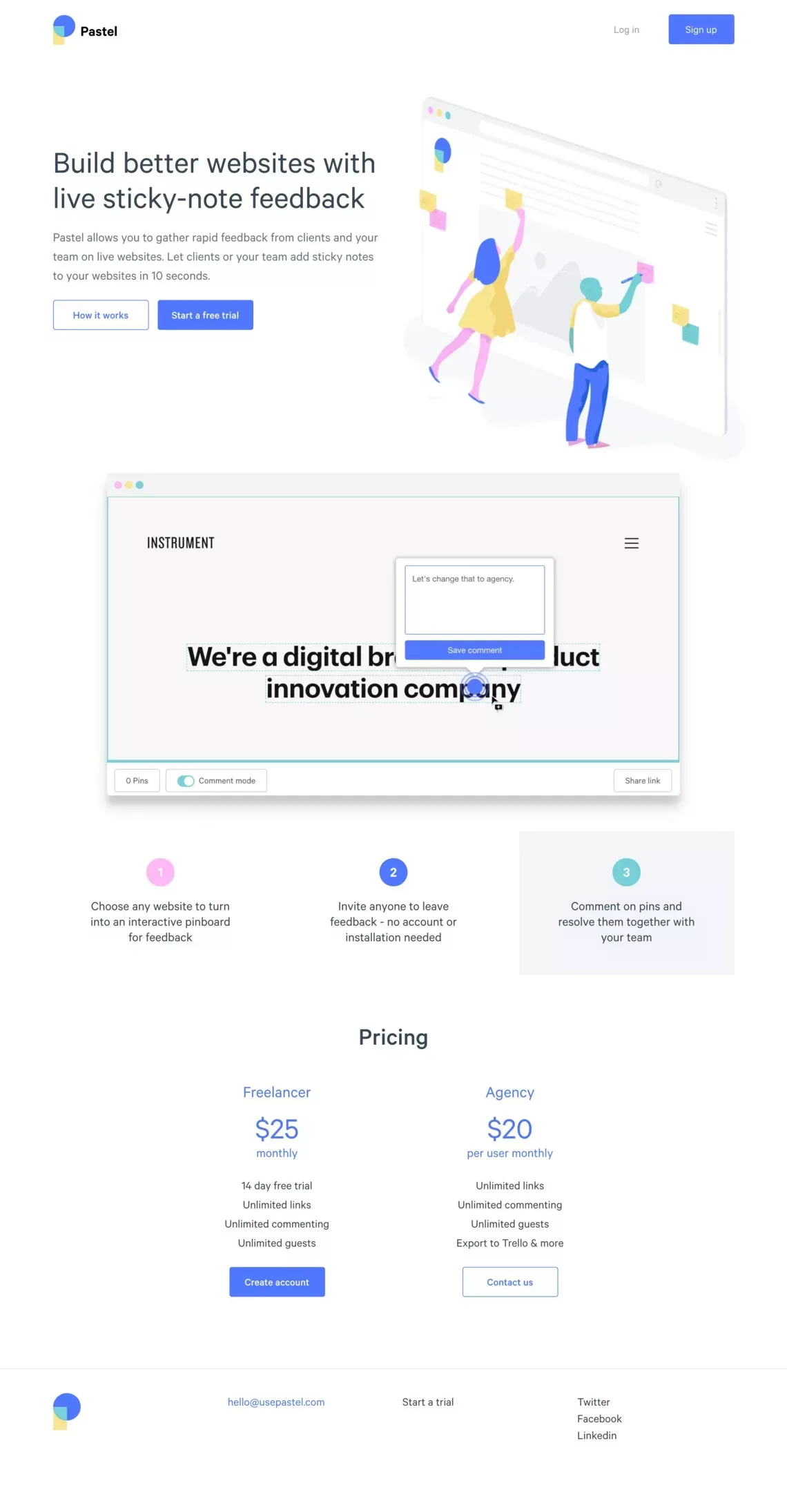 Pastel - Landing design