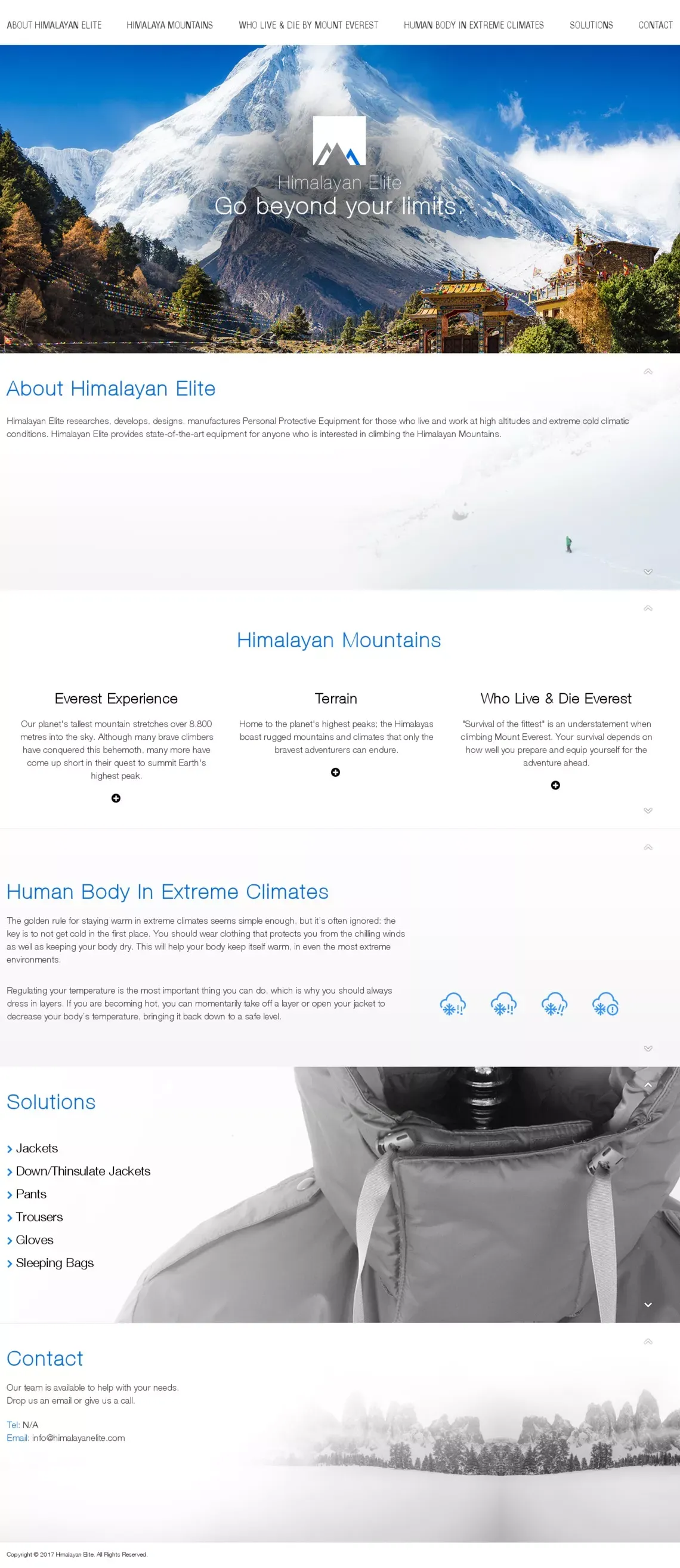 Himalayan Elite - website design