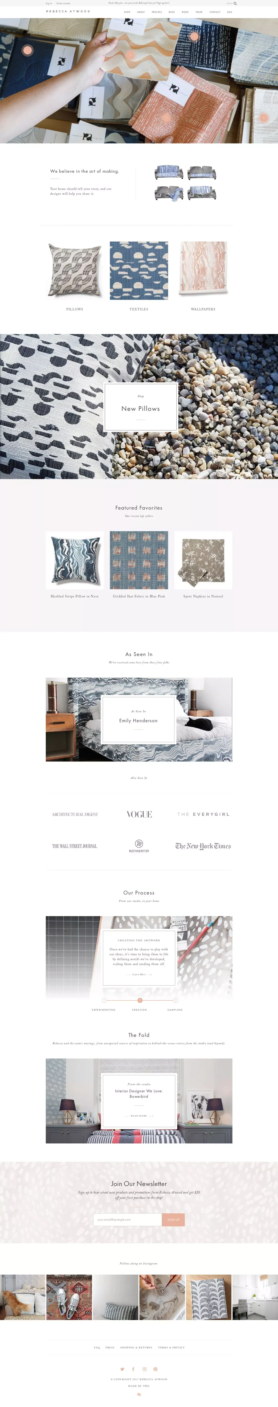 Rebecca Atwood Designs - Ecommerce design