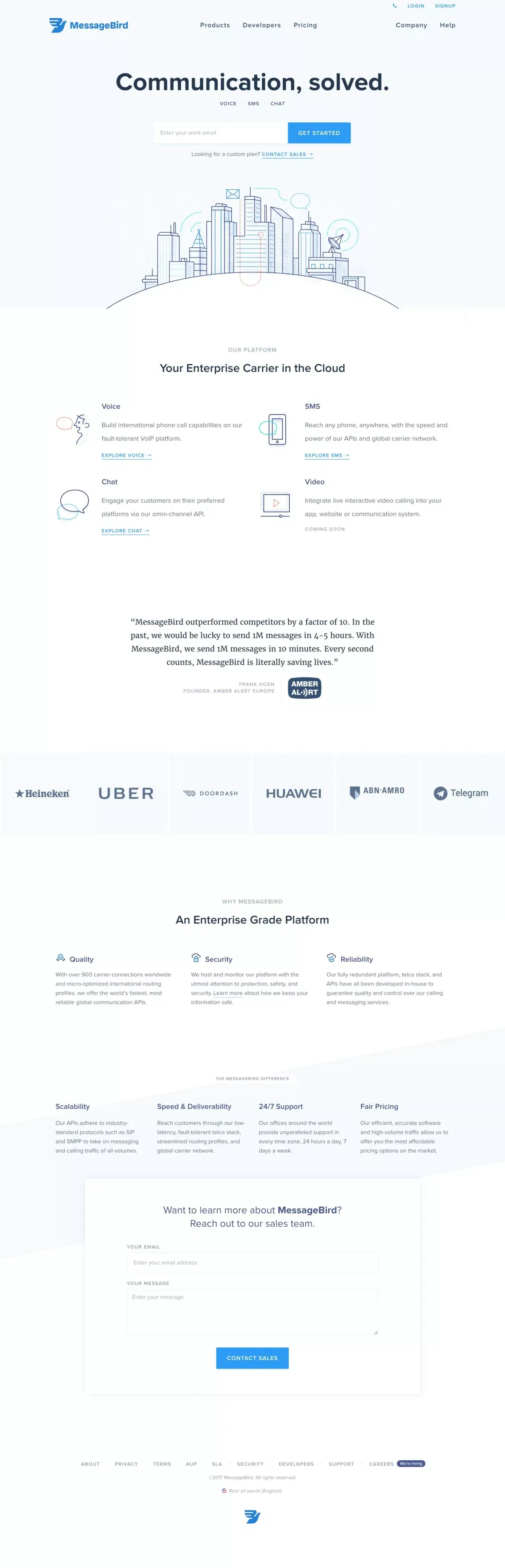 MessageBird - Landing design