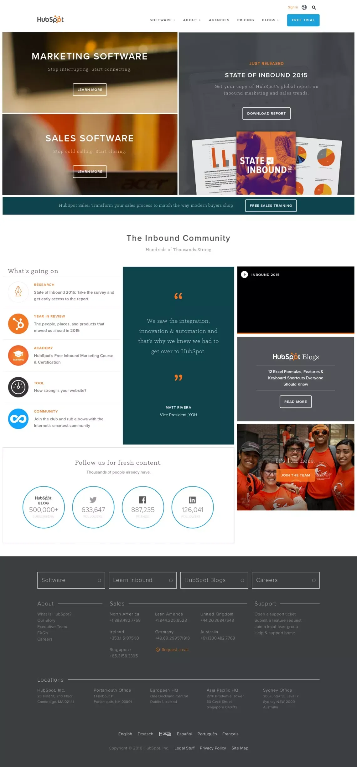 HubSpot | Inbound Marketing & Sales Software - Landing design