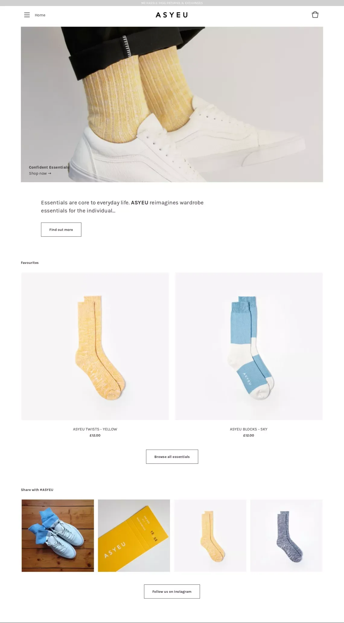 ASYEU - Confident Essentials - Ecommerce design