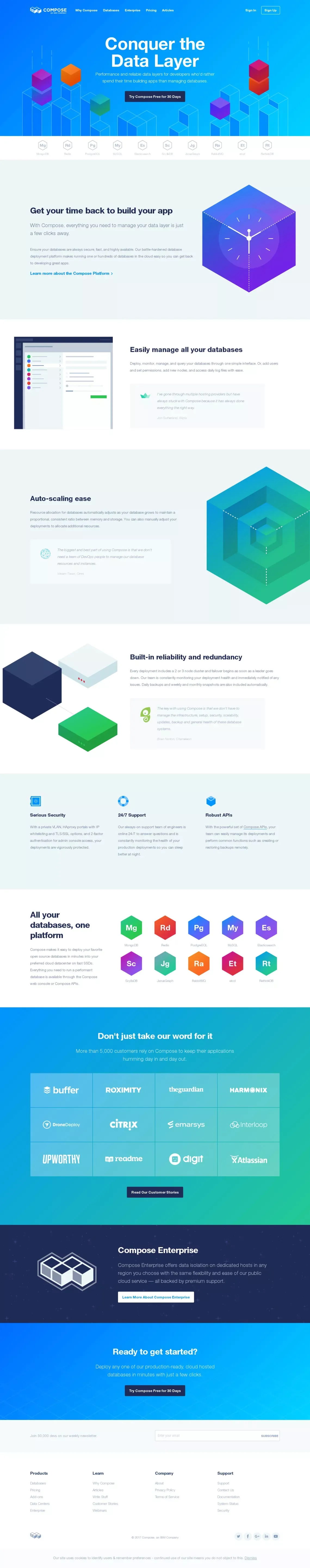 Cloud Database Platform | Compose - Landing design