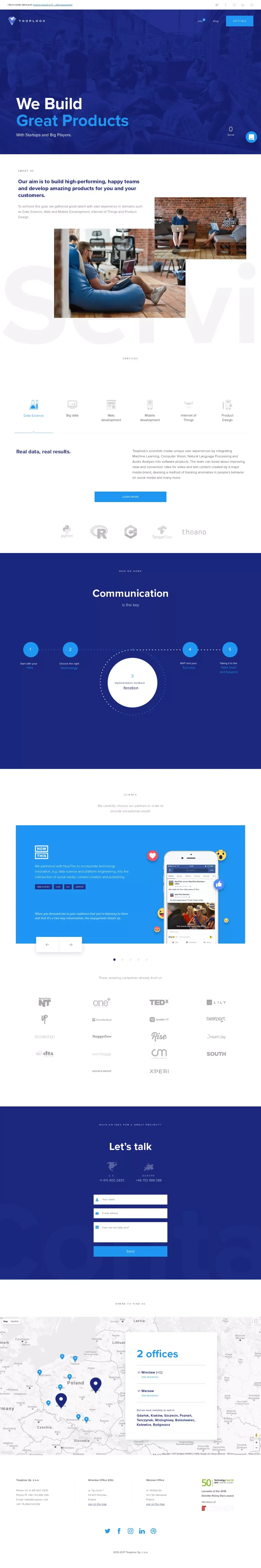 Tooploox: We build teams and great products - Portfolio design