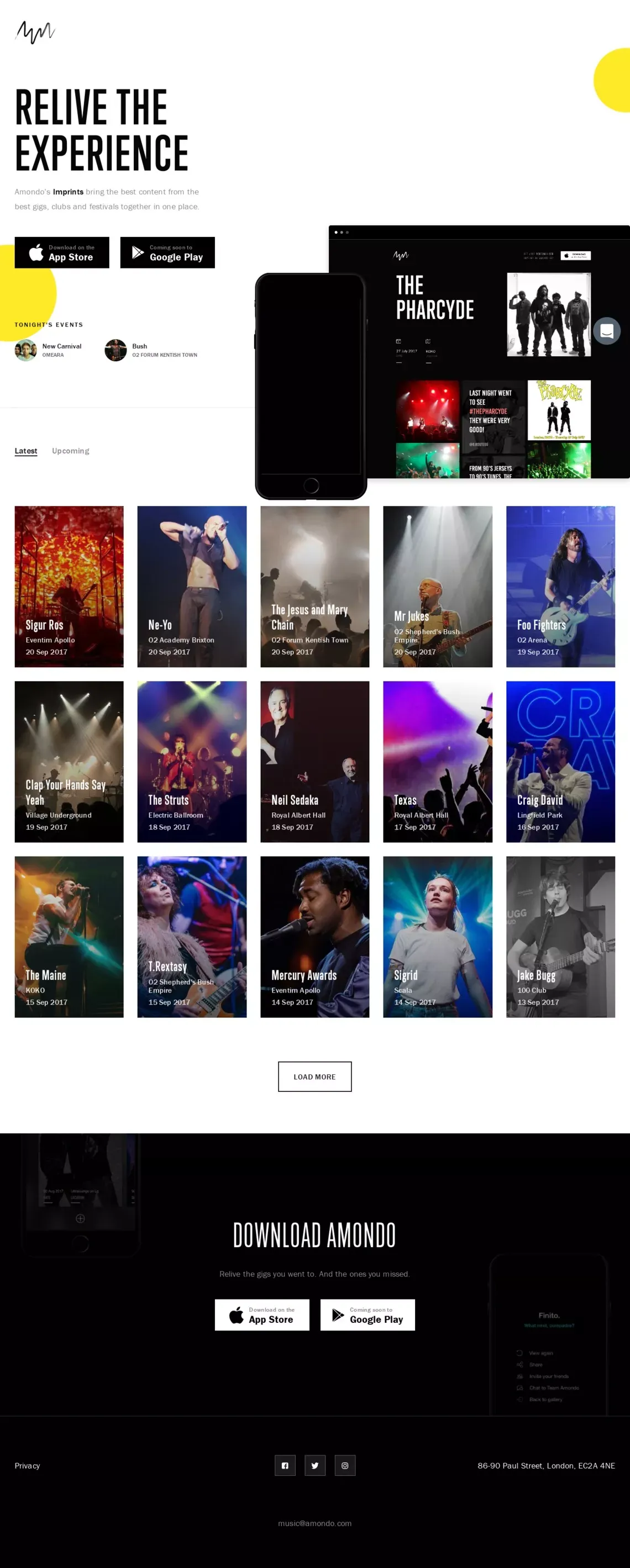Amondo | Relive the Experience.⚡ - website design