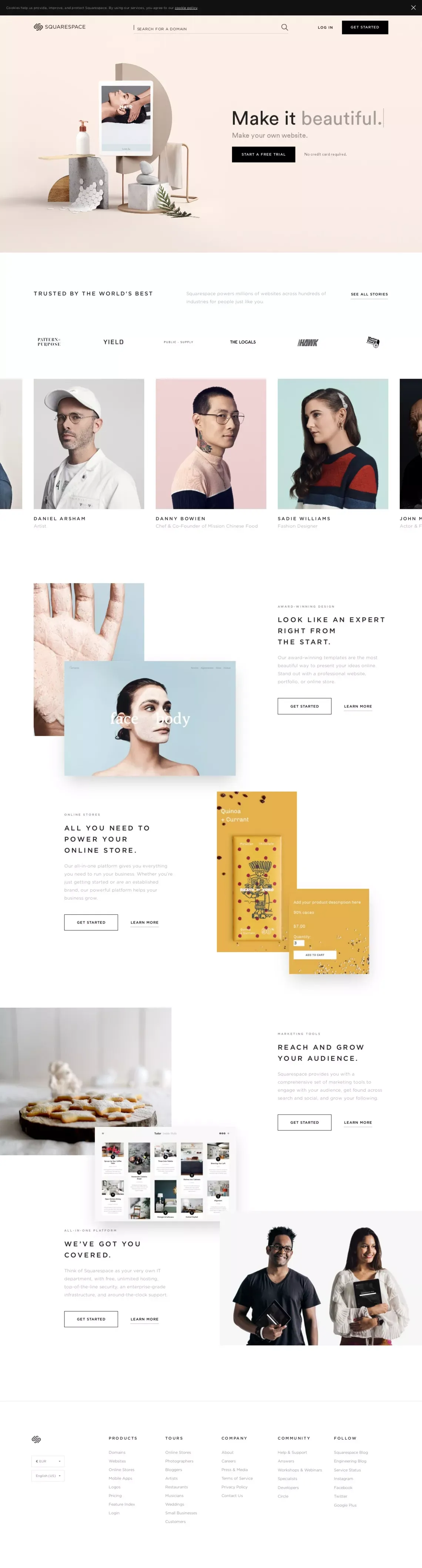 Build a Website - Squarespace - Landing design