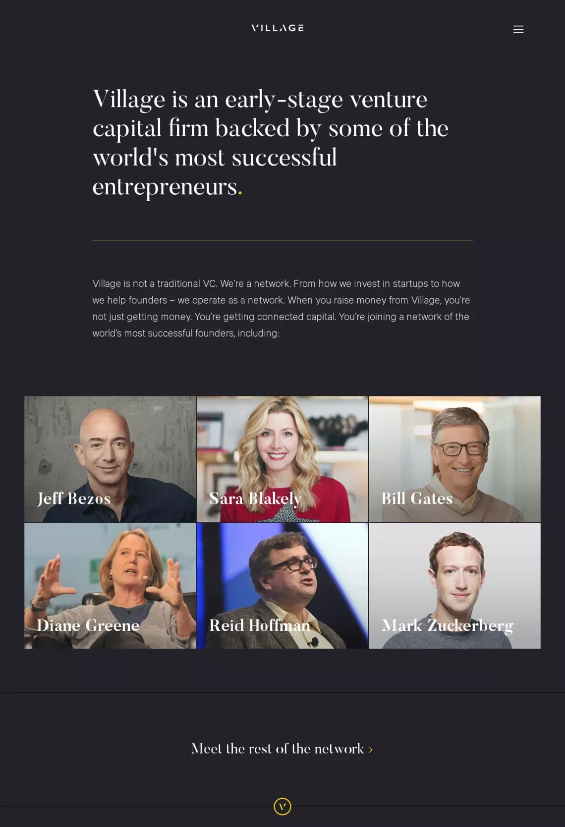 Village – Early Stage Venture Capital Backed by Some of the World's Best Entrepreneurs - Other design