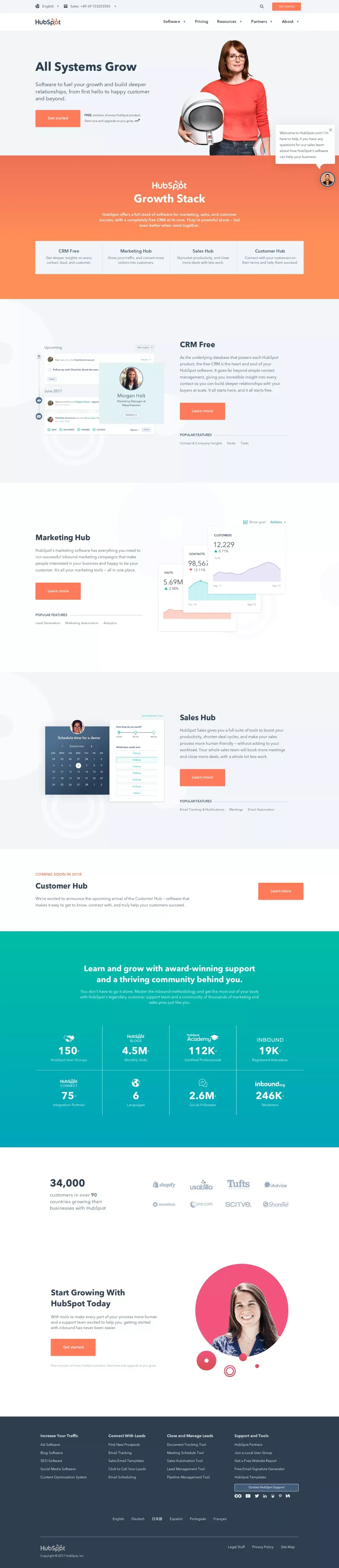 HubSpot | Inbound Marketing & Sales Software - Landing design
