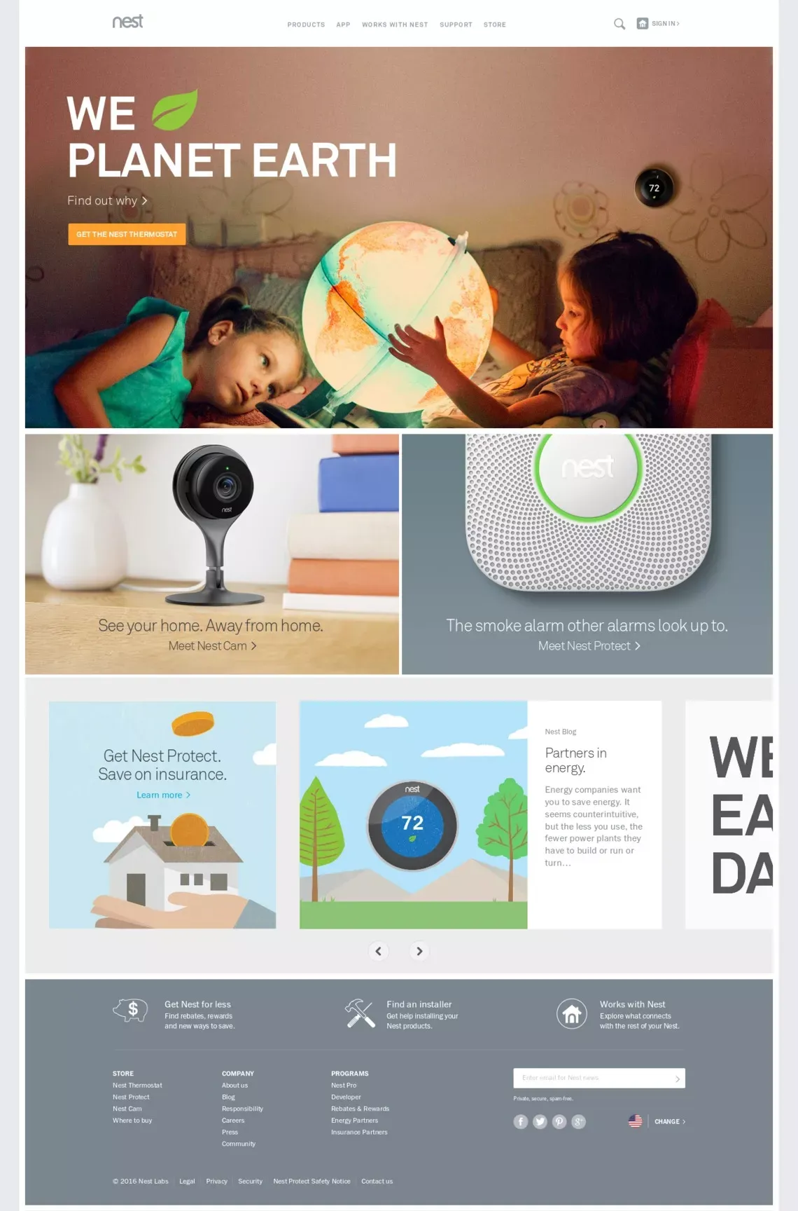 Home | Nest - Landing design