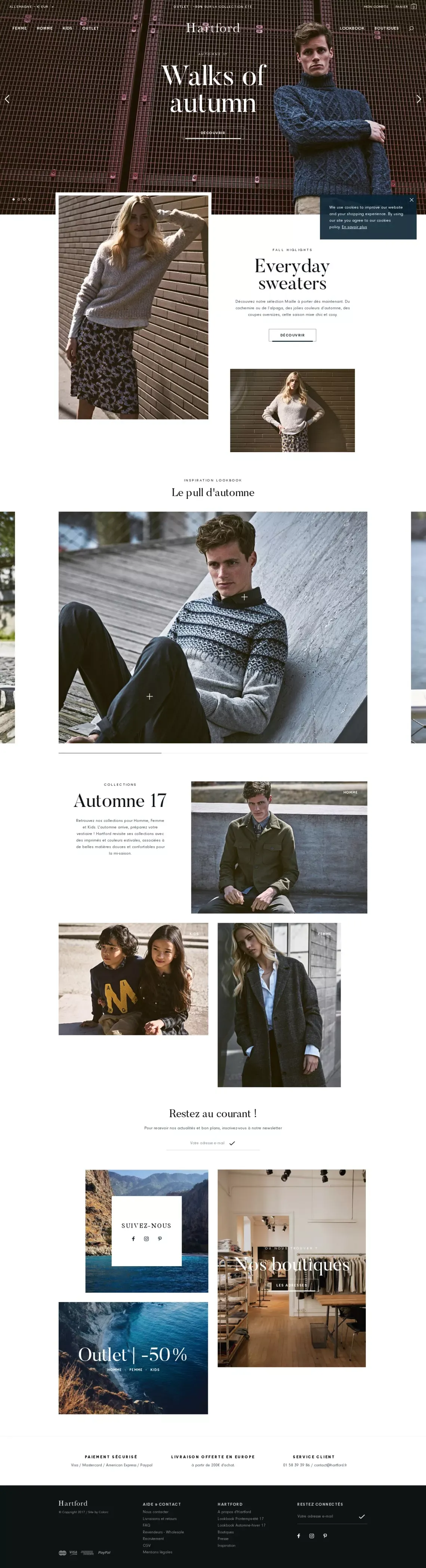 Hartford - E-boutique Officielle - Collection 2017 - Ecommerce design