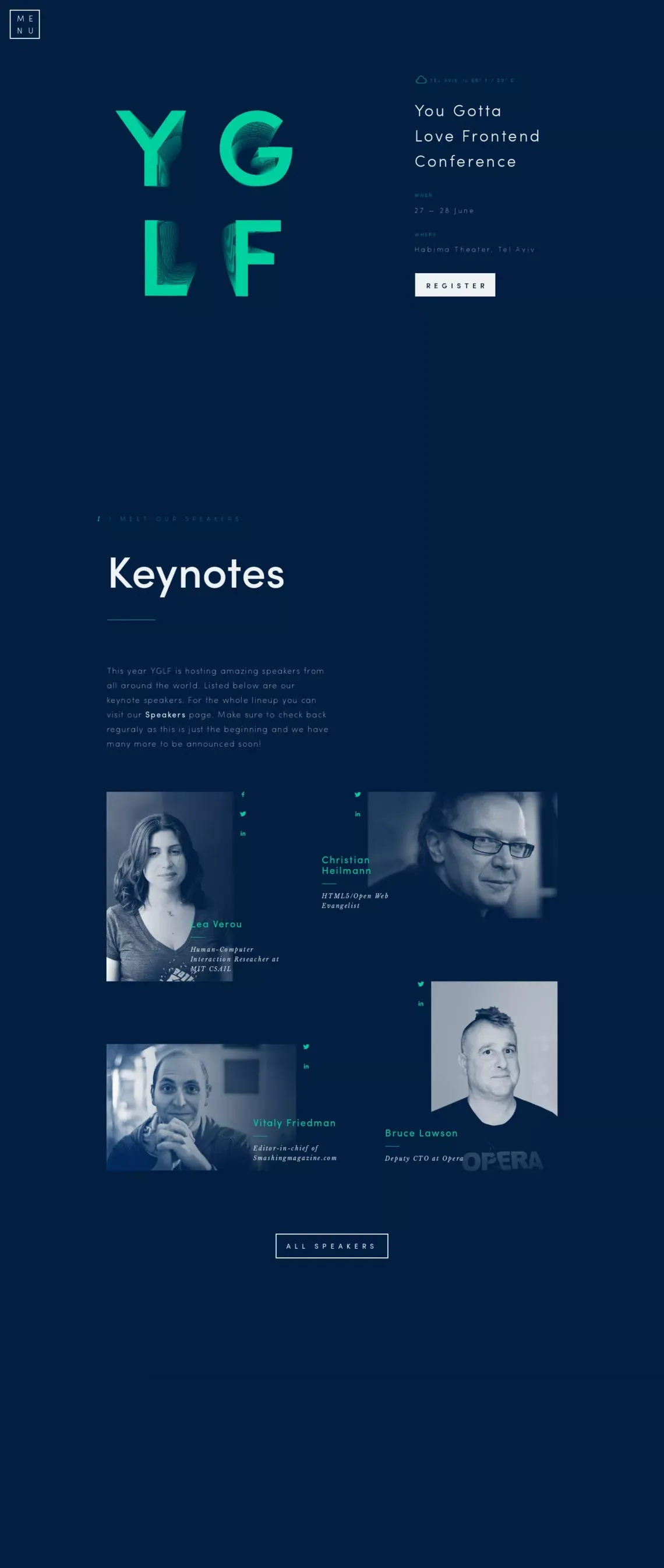 You Gotta Love Frontend Conference | June 27-28, 2016 | Tel Aviv, Israel - Landing design