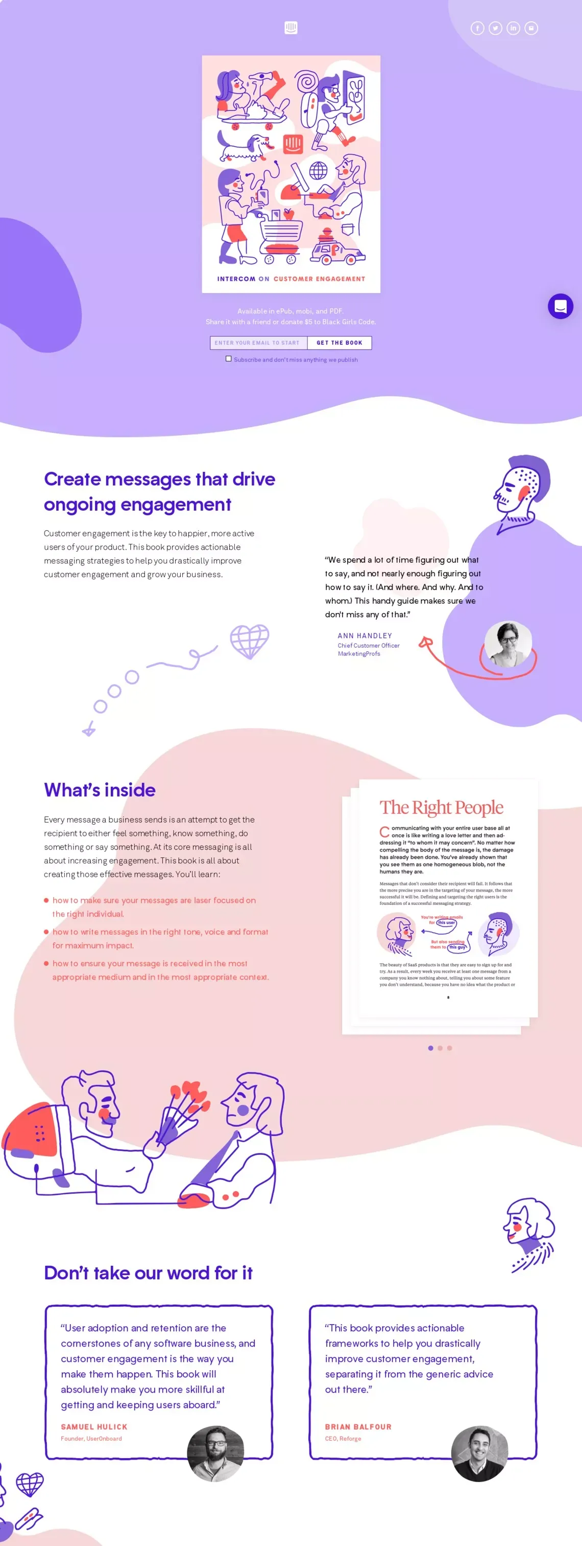 Intercom on Customer Engagement - Landing design