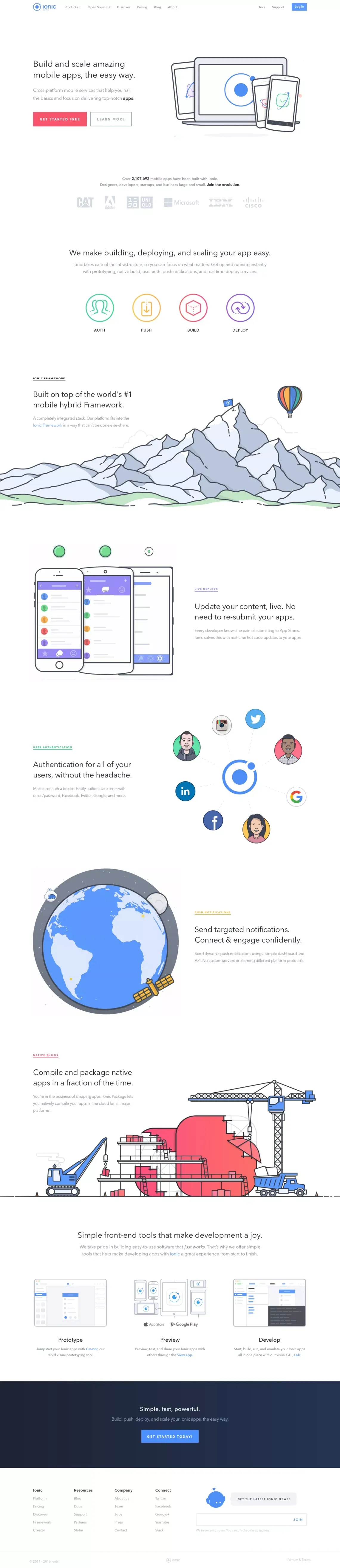 Ionic Platform - Landing design