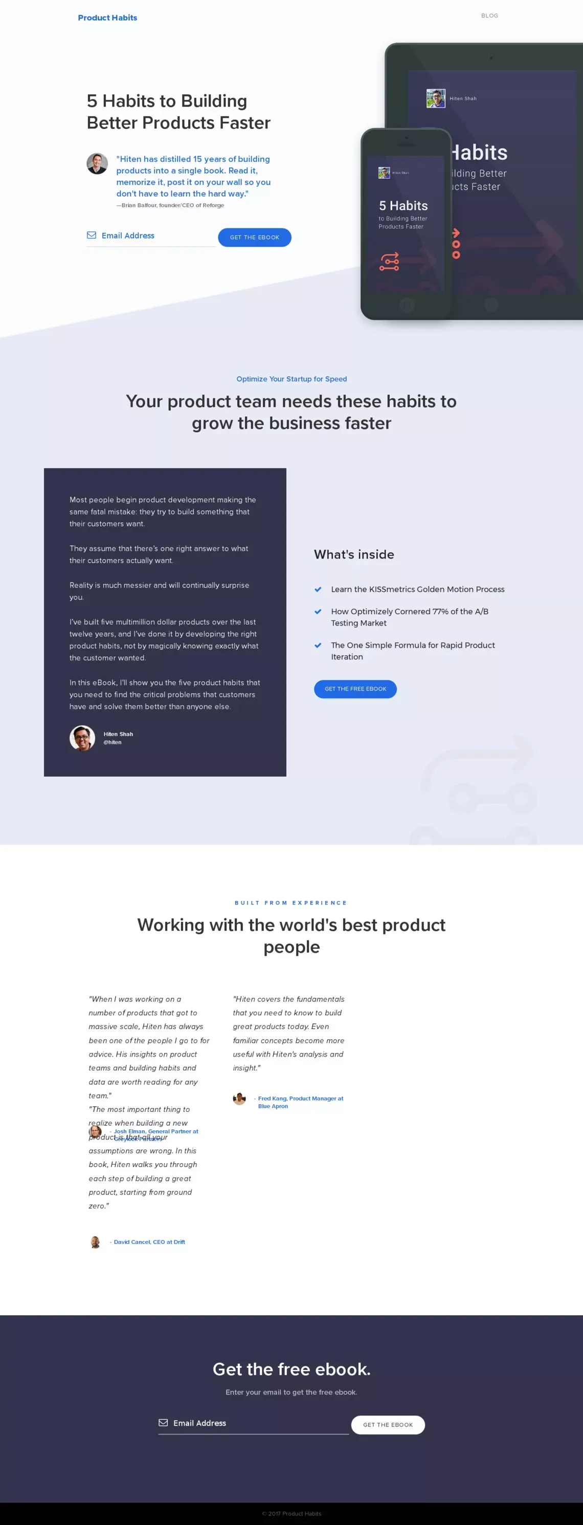 Your product team needs these habits to grow the business faster - Landing design