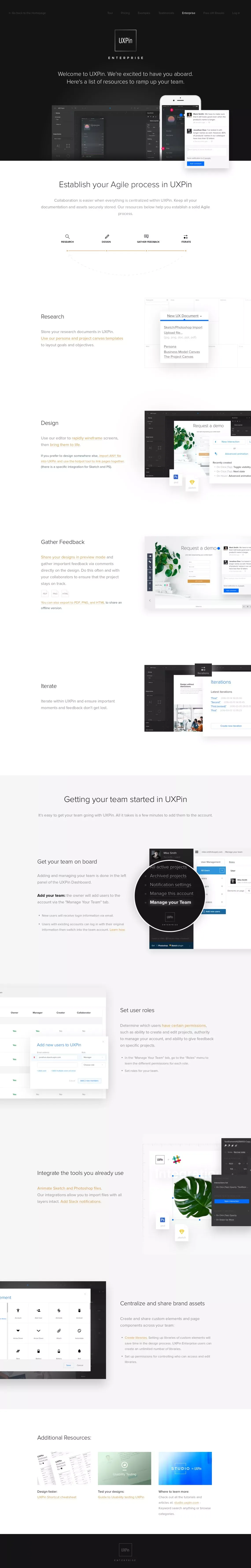 UXPin | Enterprise Onboarding Resources - Landing design