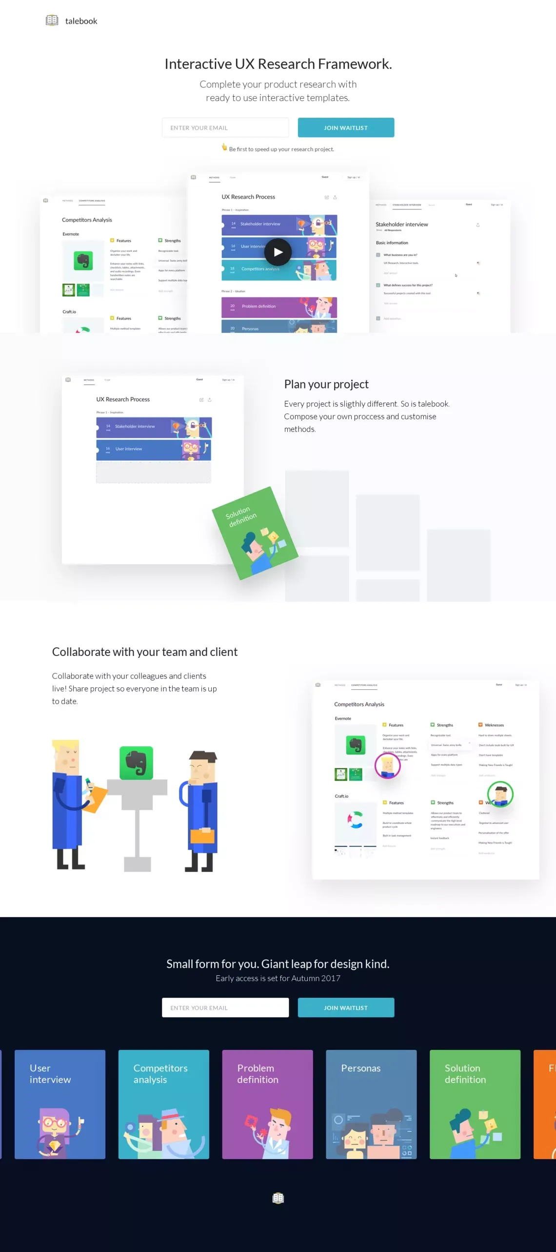 talebook - Landing design