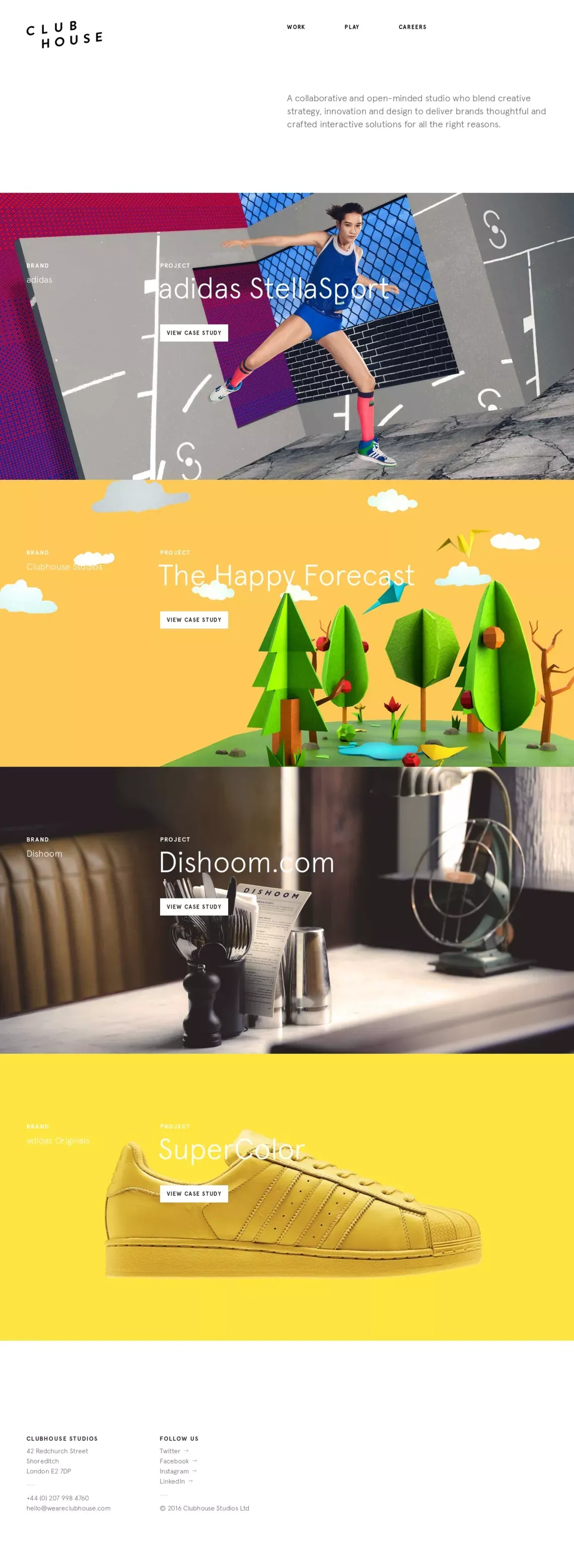 Clubhouse Studios - Portfolio design