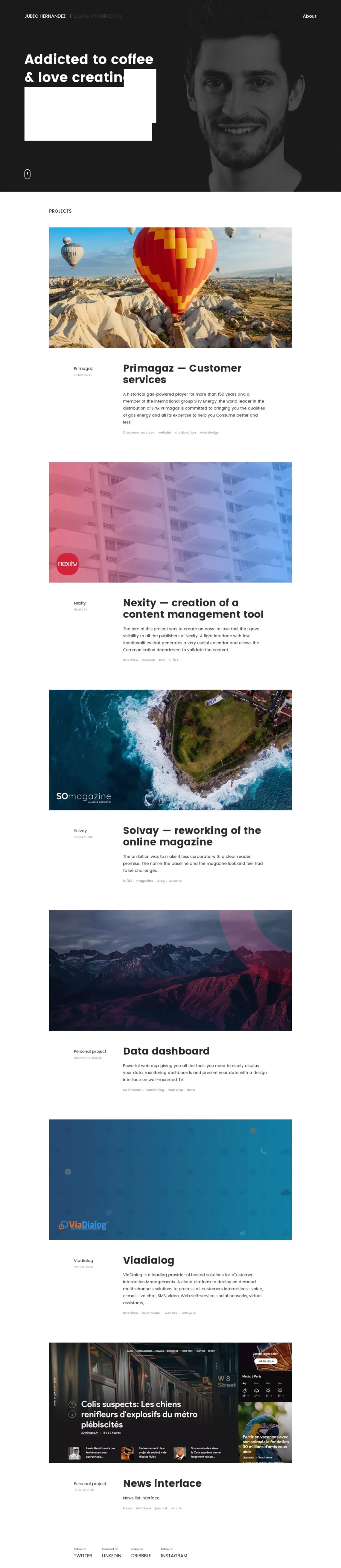 Jubéo Hernandez - Digital Art Director - website design