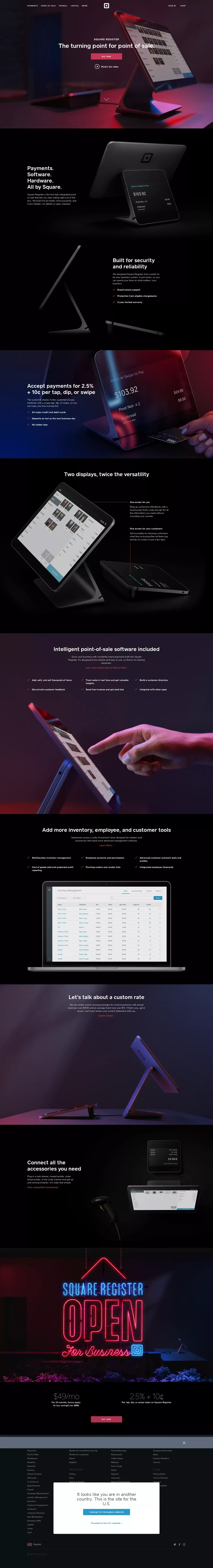 Square Register: Our New POS Solution | Square - Landing design