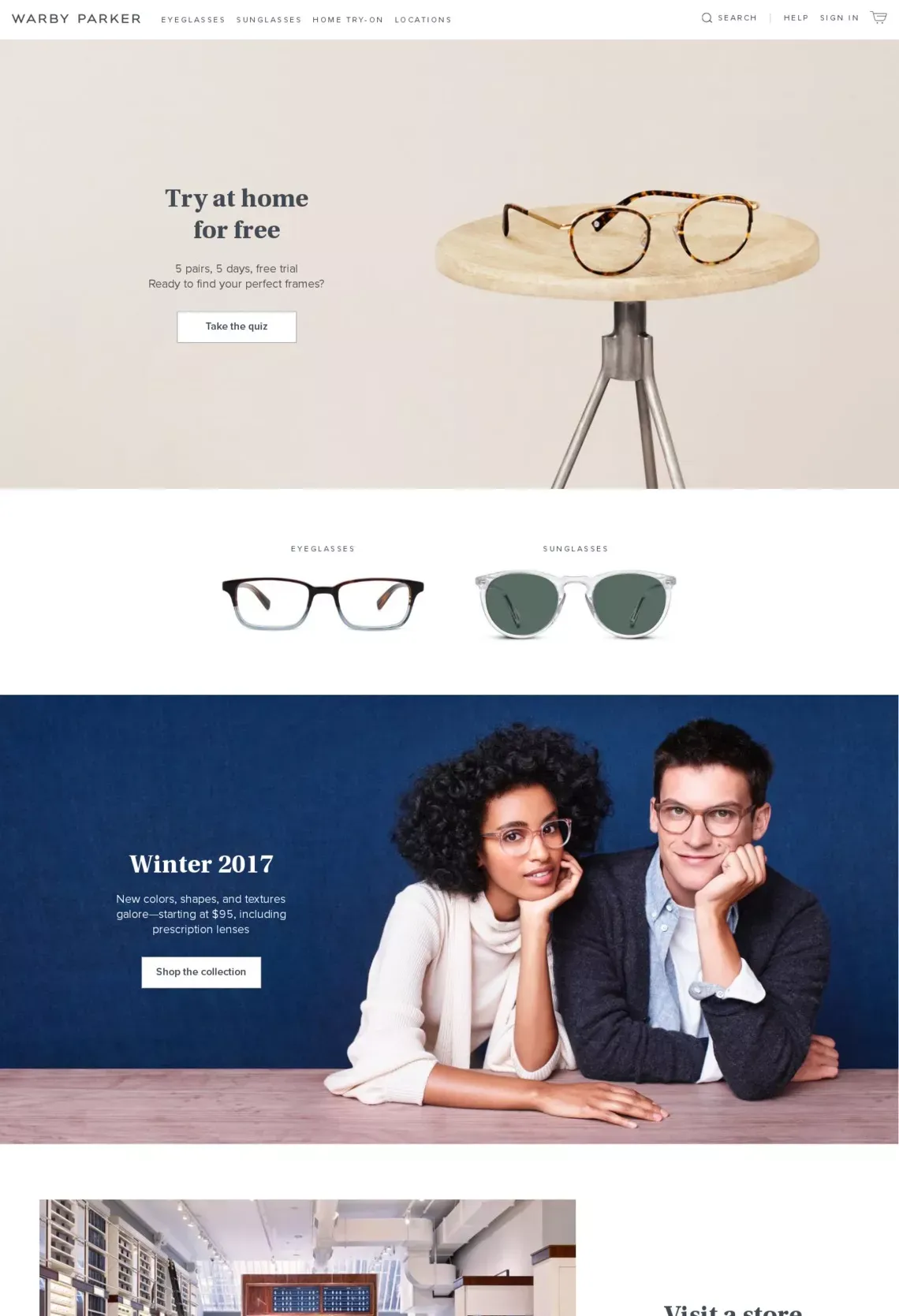 Glasses & Prescription Eyeglasses | Warby Parker - Ecommerce design