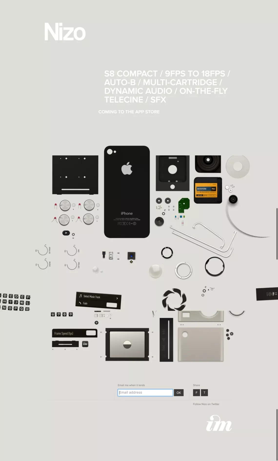 Nizo for iPhone - Landing design