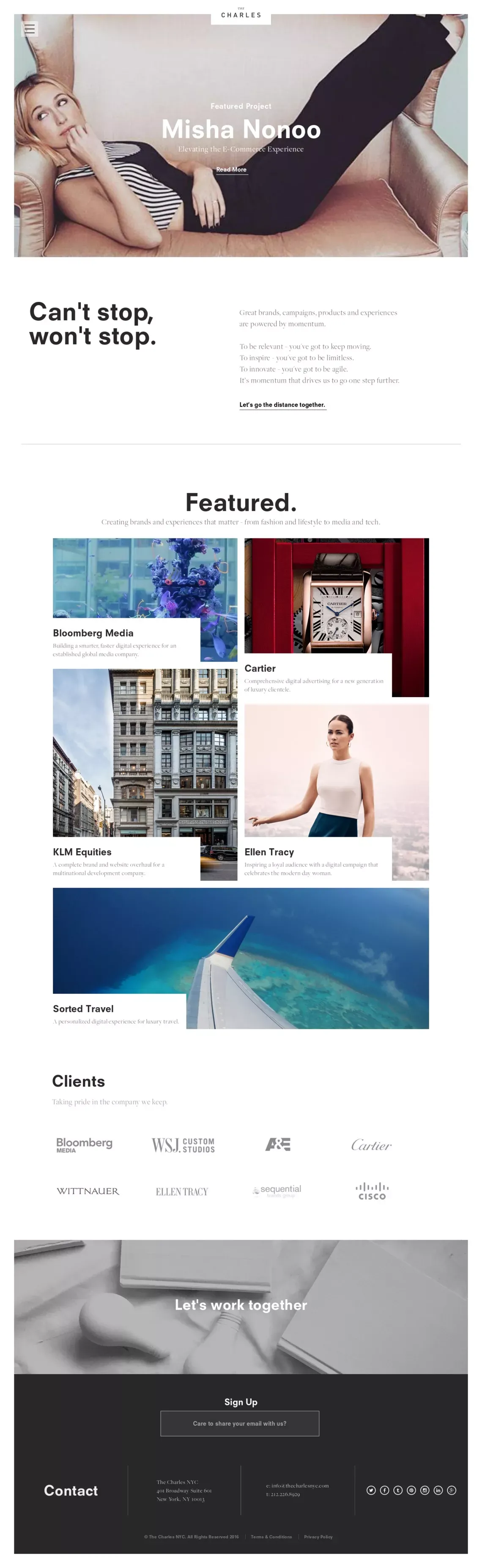 The Charles NYC - A Digital Agency in SoHo, NYC - Portfolio design