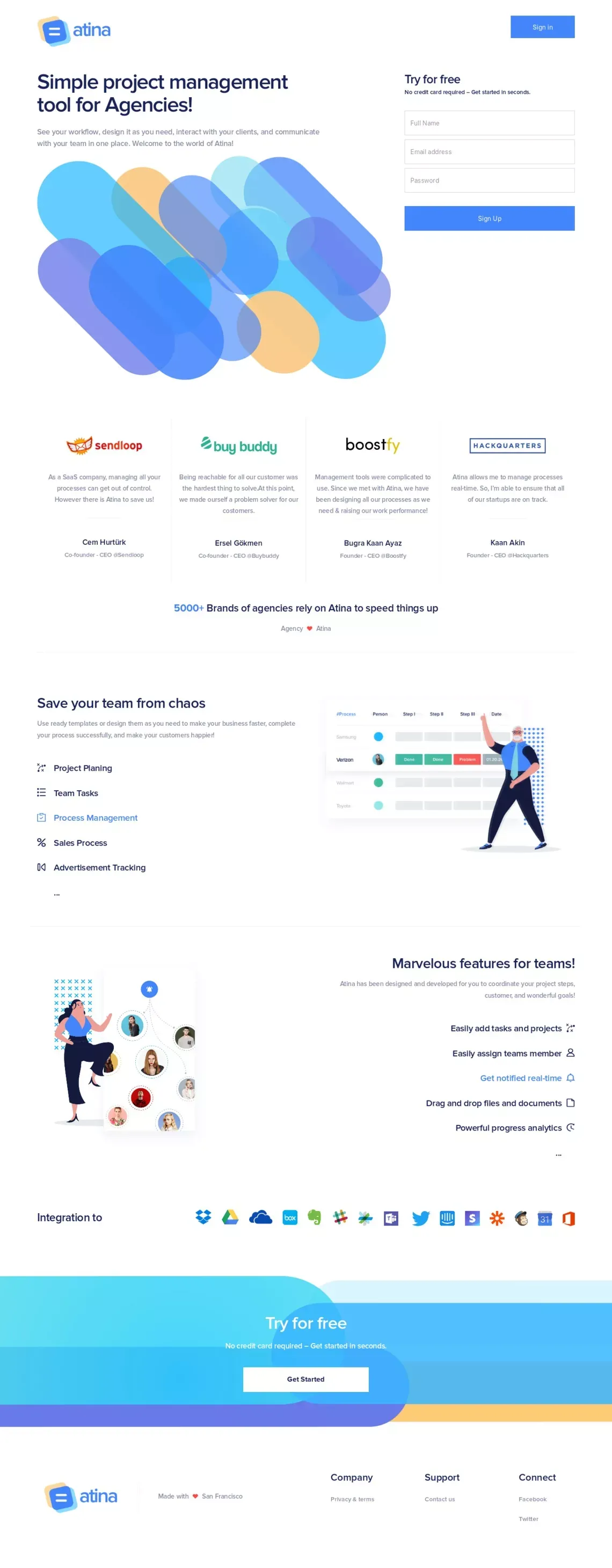 atina.io - Landing design