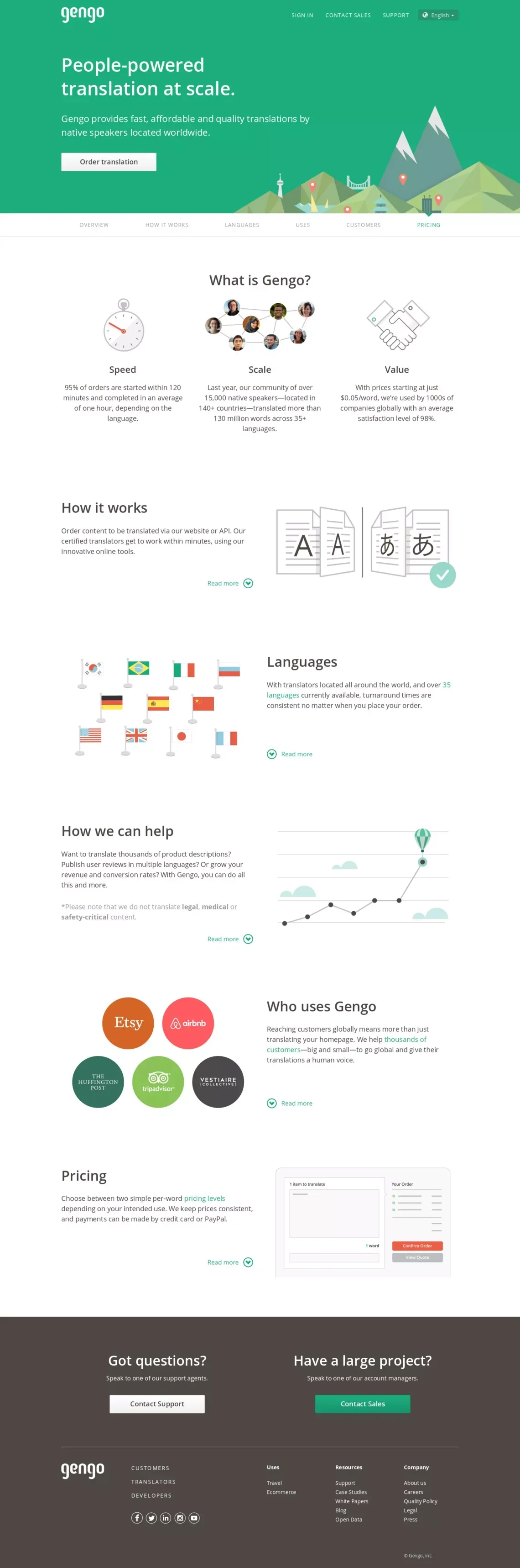 Gengo - Professional Translation Services by Gengo - Landing design