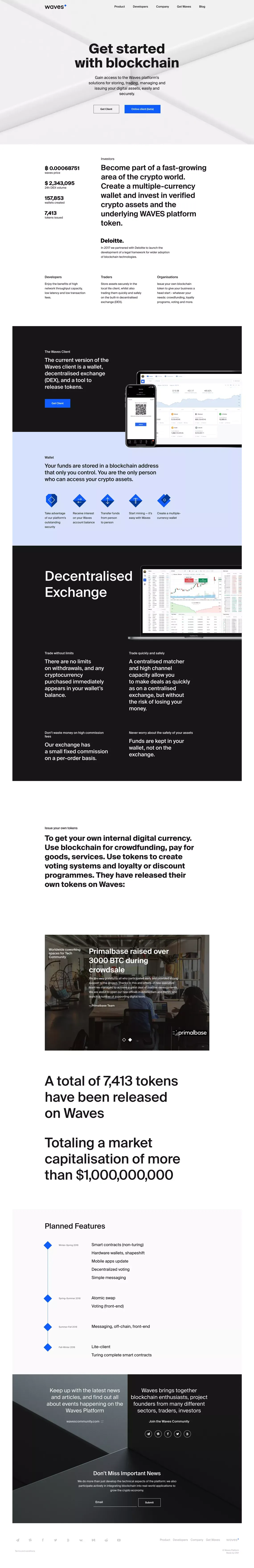 Waves Platform - Landing design