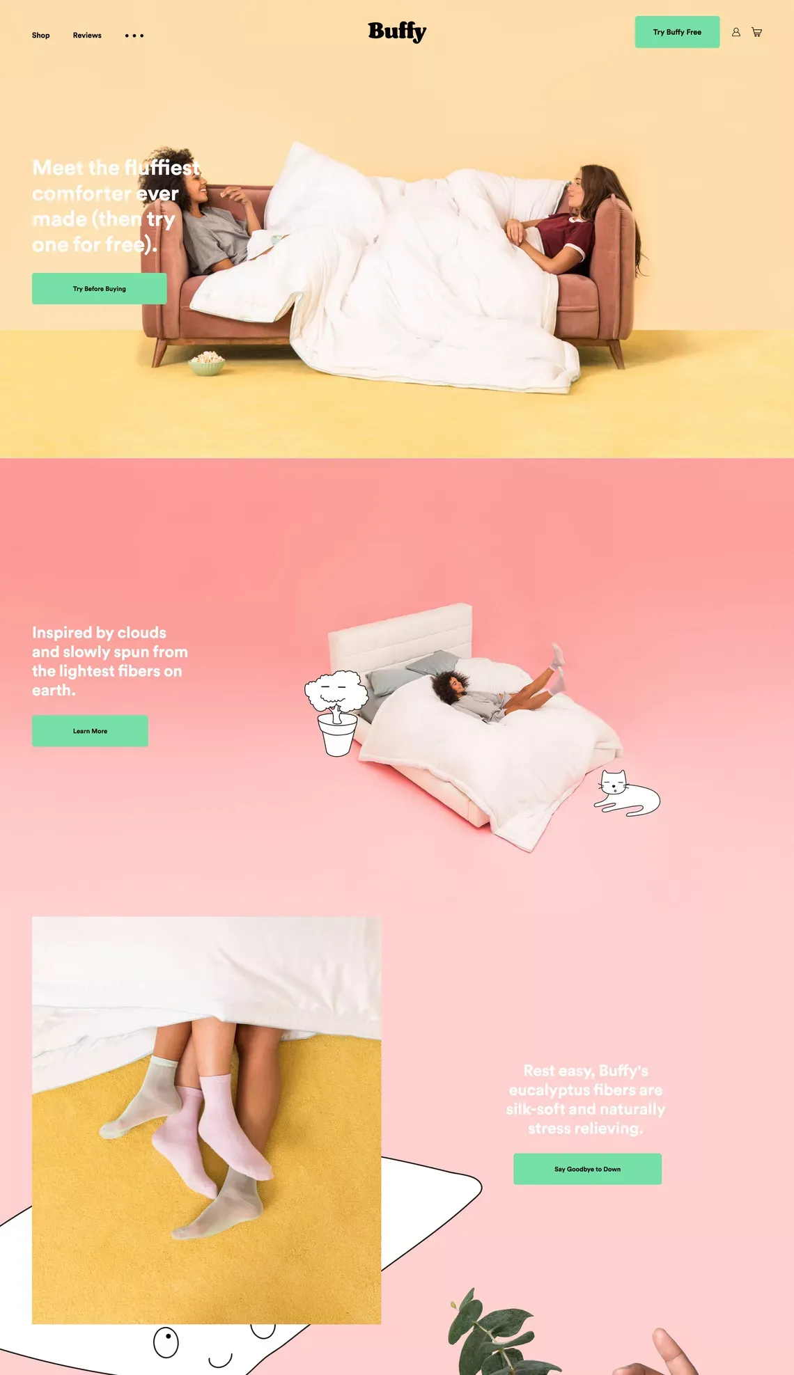 The Most Comfortable Comforter On Earth | Buffy - Landing design