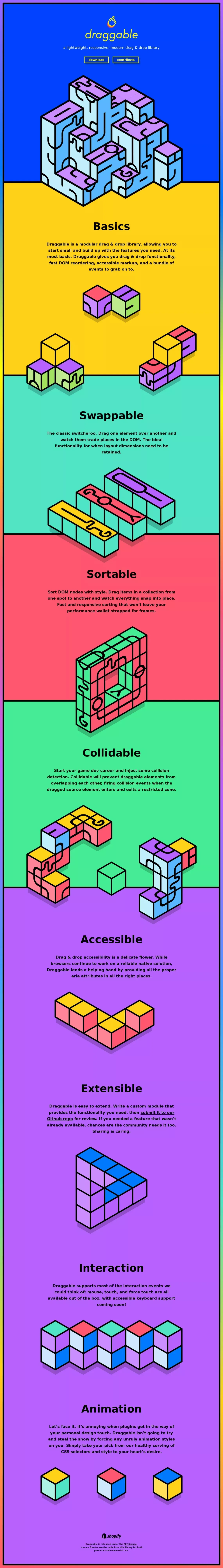 Draggable JS – JavaScript drag and drop library - Landing design