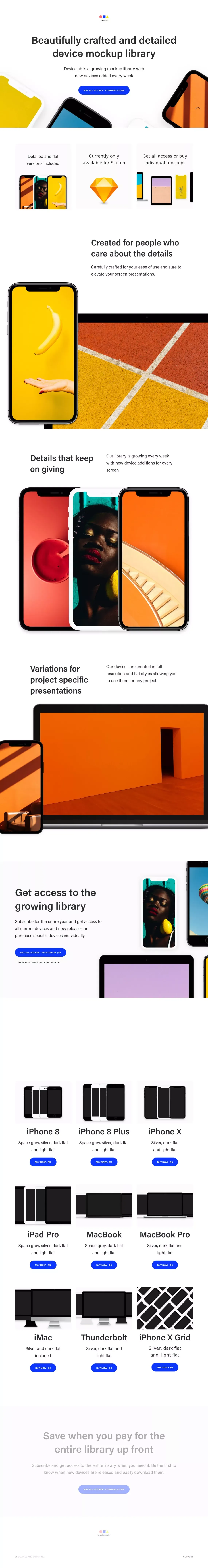 Devicelab – Beautifully crafted and detailed device mockup library - Landing design