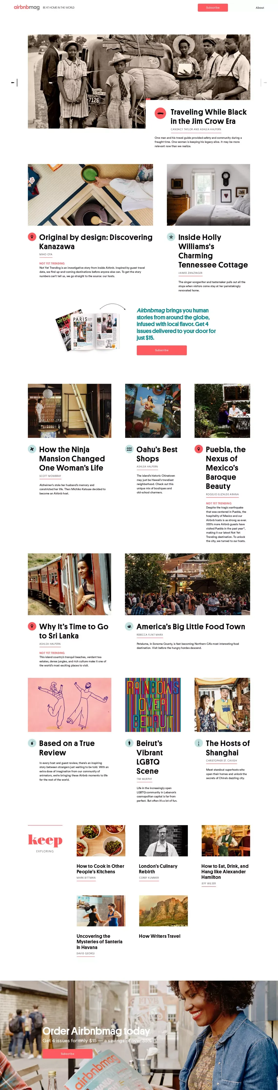 Airbnbmag an Airbnb Magazine - Blog design