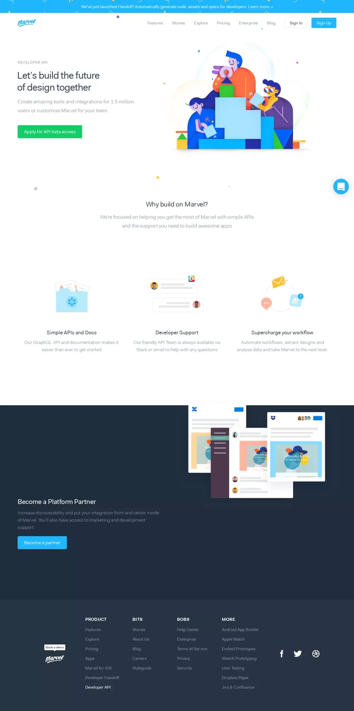 Free mobile & web prototyping (iOS, Android) for designers – Marvel - Landing design