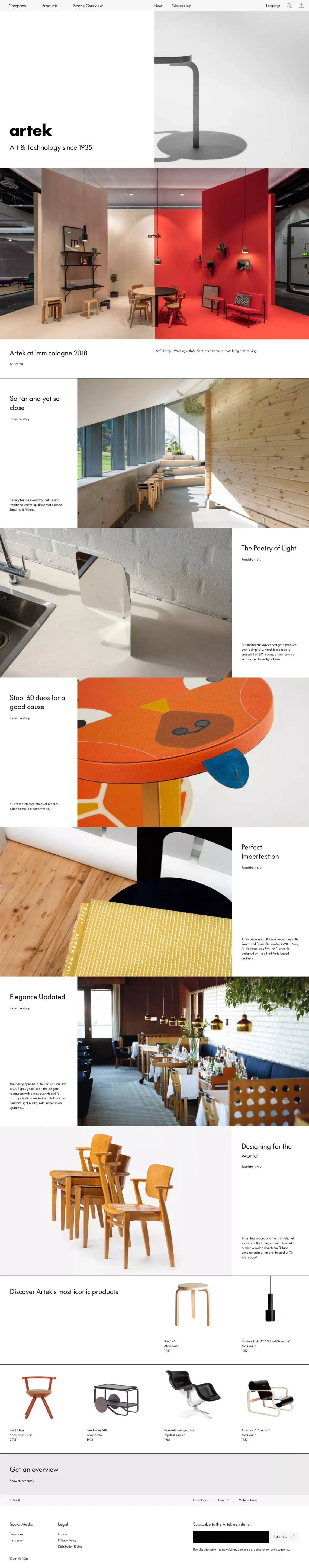 Artek - Home - Ecommerce design