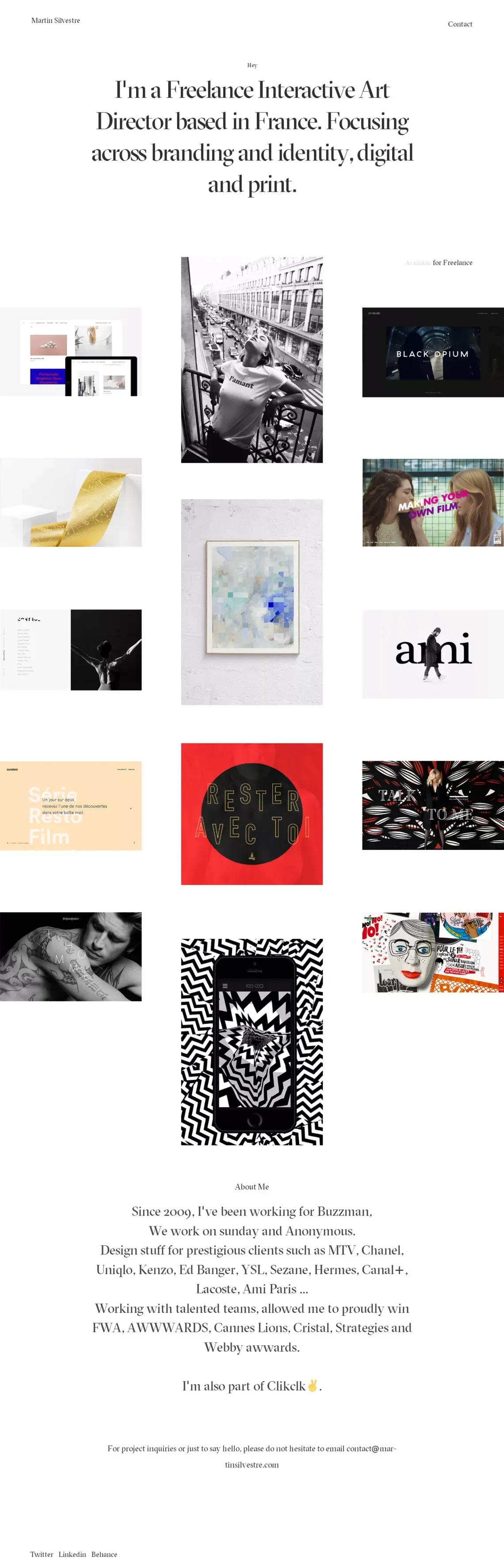Martin Silvestre  Senior interactive Art Director - Portfolio design