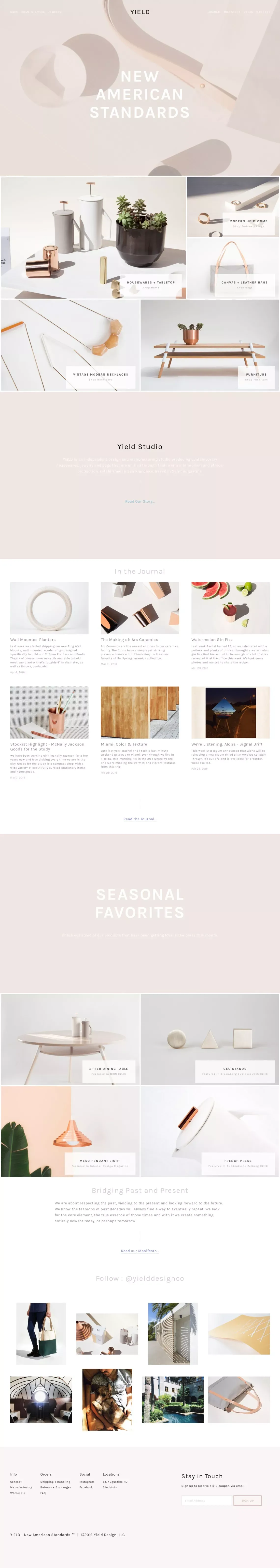 Yield - Ecommerce design