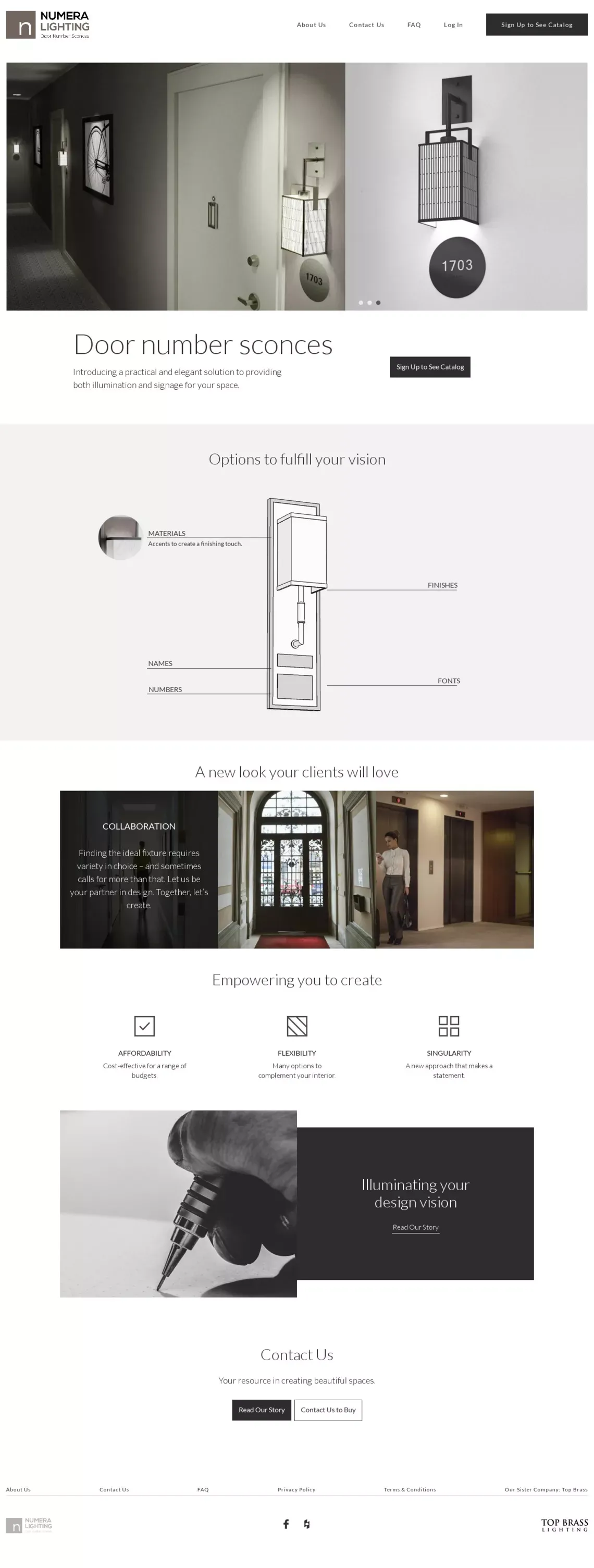 Numera Lighting - Ecommerce design