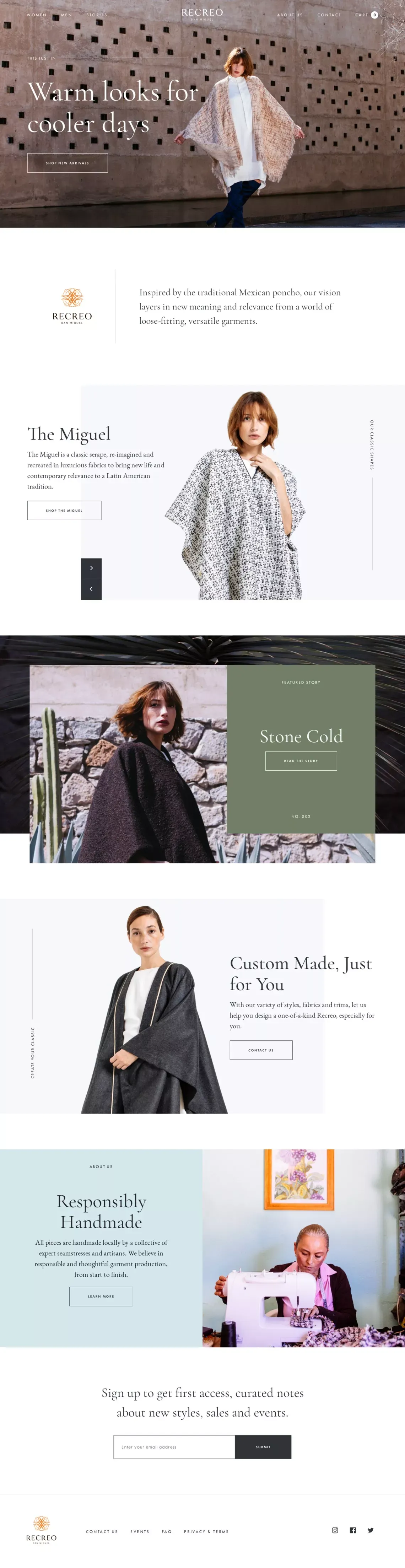 Luxury apparel inspired by traditional Latin American garments.                          – Recreo San Miguel - Ecommerce design