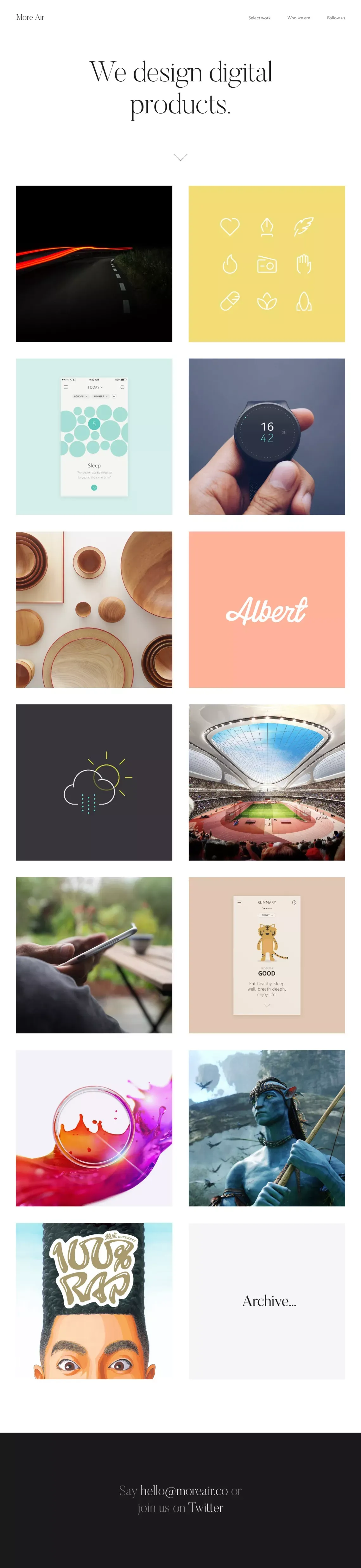 More Air | Digital product design studio - Portfolio design
