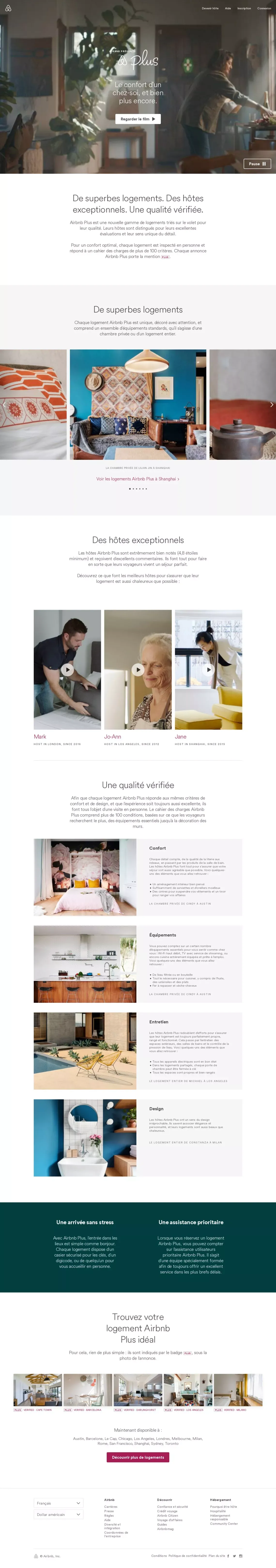 Voici Airbnb Plus - Landing design