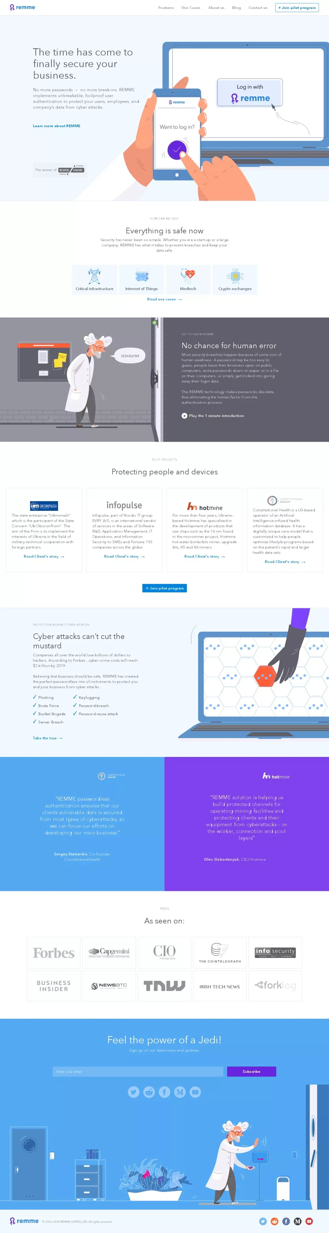 Home | REMME - Landing design